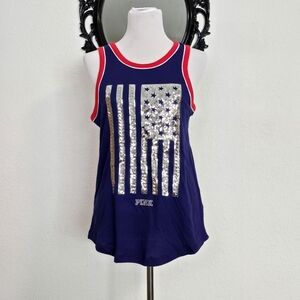 PINK bling American flag tank 🇺🇸